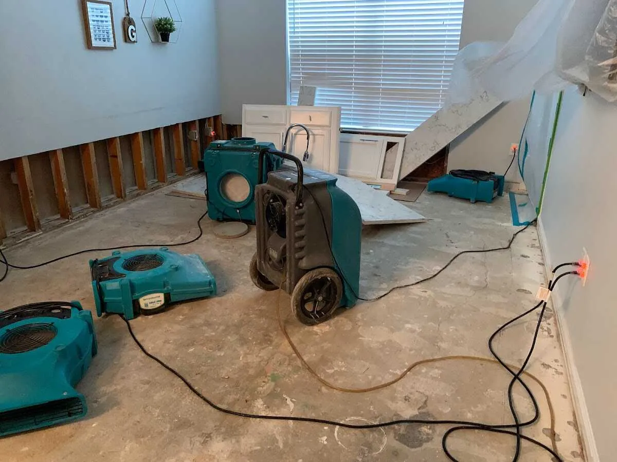 Dehumidifier in flood-cut room for Water Extraction & Removal in El Segundo